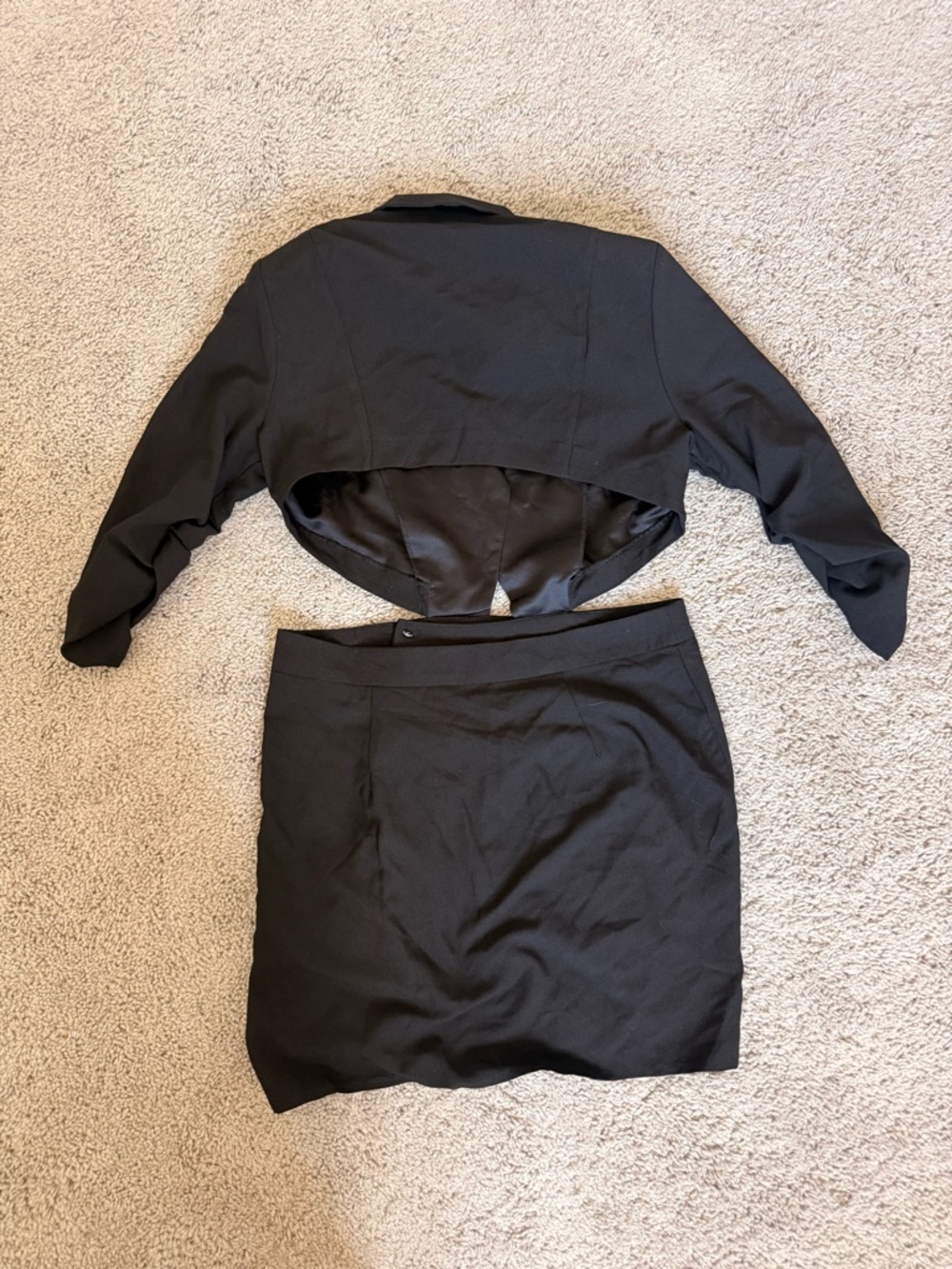 ASOS Black Two-Piece Skirt Set with Draped Detail - Picture 3 of 3